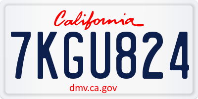 CA license plate 7KGU824