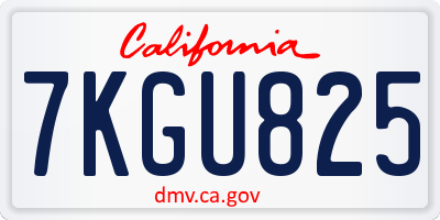 CA license plate 7KGU825