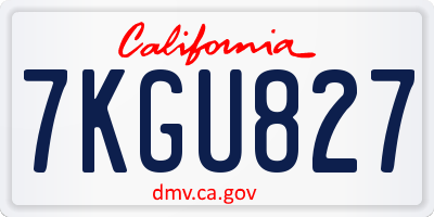 CA license plate 7KGU827