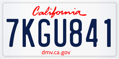 CA license plate 7KGU841