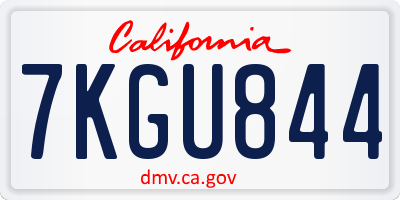 CA license plate 7KGU844