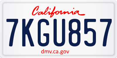 CA license plate 7KGU857