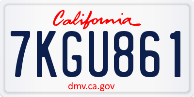 CA license plate 7KGU861