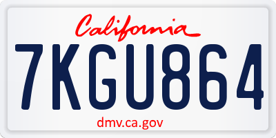 CA license plate 7KGU864