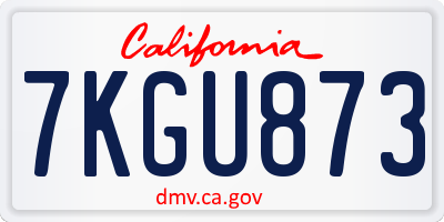 CA license plate 7KGU873