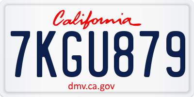 CA license plate 7KGU879