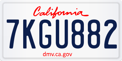 CA license plate 7KGU882
