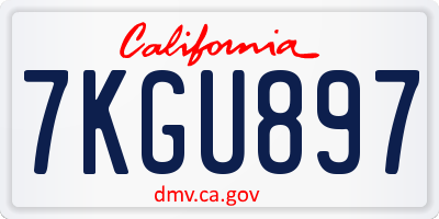 CA license plate 7KGU897