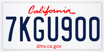 CA license plate 7KGU900