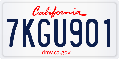 CA license plate 7KGU901