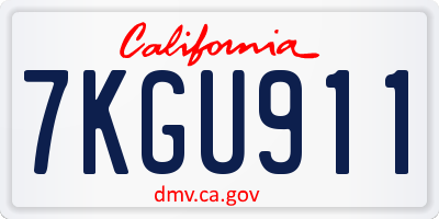 CA license plate 7KGU911