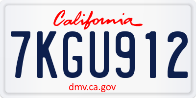CA license plate 7KGU912