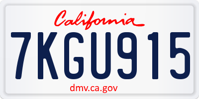 CA license plate 7KGU915