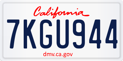 CA license plate 7KGU944