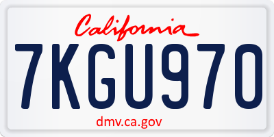 CA license plate 7KGU970
