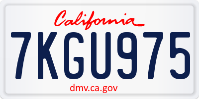 CA license plate 7KGU975