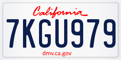 CA license plate 7KGU979