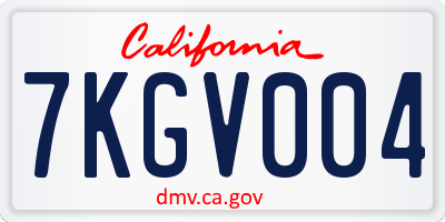 CA license plate 7KGV004
