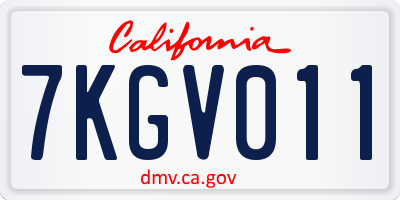 CA license plate 7KGV011