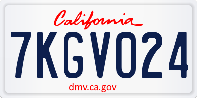 CA license plate 7KGV024