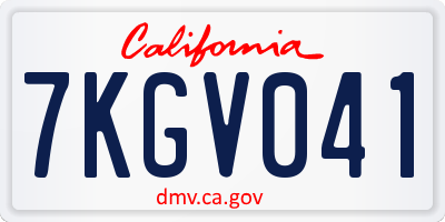 CA license plate 7KGV041