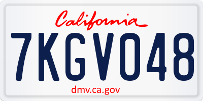 CA license plate 7KGV048
