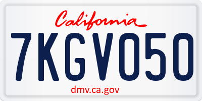 CA license plate 7KGV050
