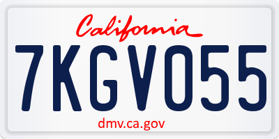 CA license plate 7KGV055