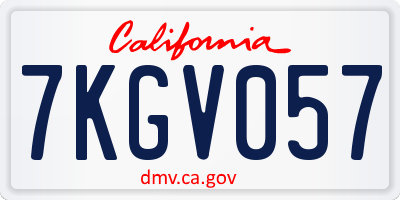 CA license plate 7KGV057