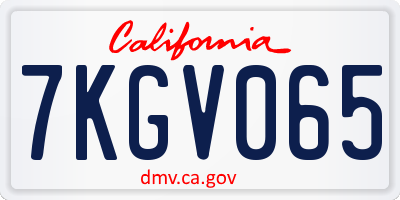 CA license plate 7KGV065