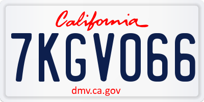 CA license plate 7KGV066