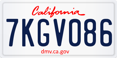 CA license plate 7KGV086