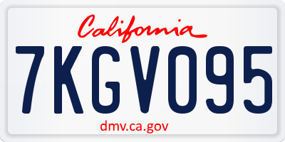 CA license plate 7KGV095