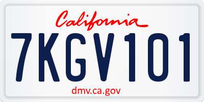 CA license plate 7KGV101
