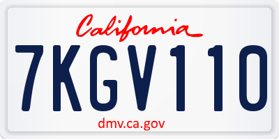 CA license plate 7KGV110