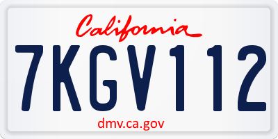 CA license plate 7KGV112