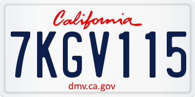 CA license plate 7KGV115