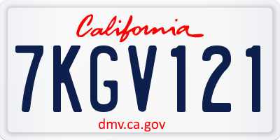 CA license plate 7KGV121