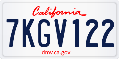 CA license plate 7KGV122