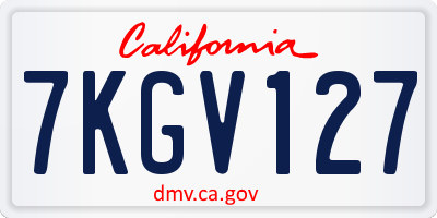 CA license plate 7KGV127