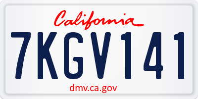 CA license plate 7KGV141