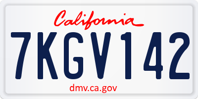 CA license plate 7KGV142