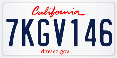 CA license plate 7KGV146