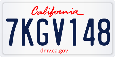 CA license plate 7KGV148