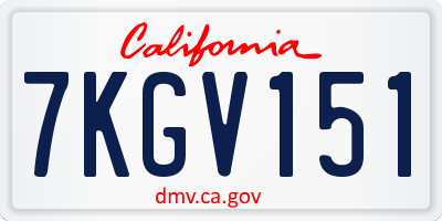 CA license plate 7KGV151