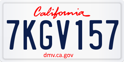 CA license plate 7KGV157