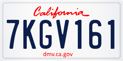CA license plate 7KGV161
