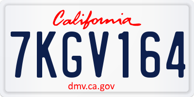 CA license plate 7KGV164