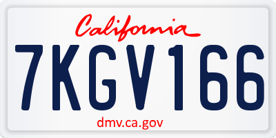 CA license plate 7KGV166