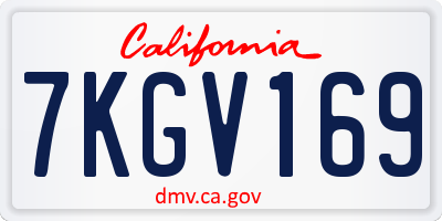 CA license plate 7KGV169